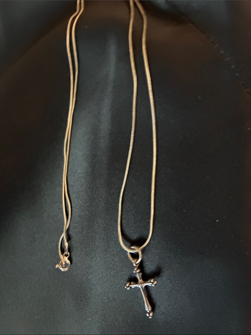 Sterling Silver Cross Pendant Necklace -